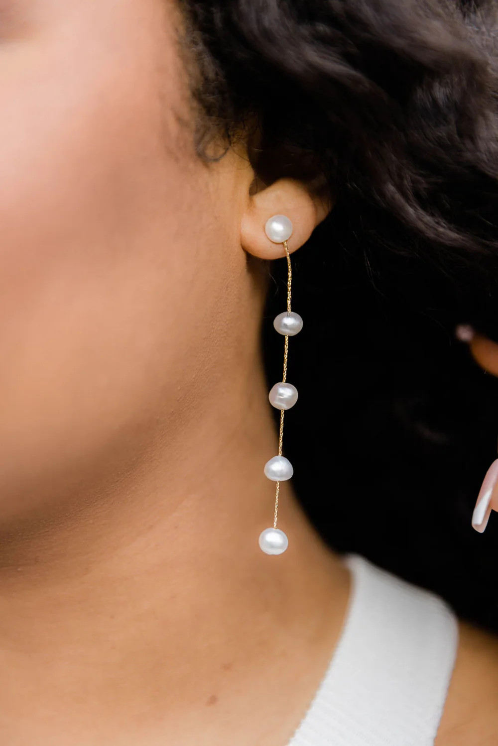 One At A Time Pearl Drop Earrings | Pink Lily