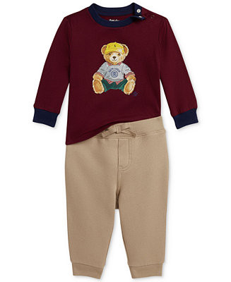Baby Boys Long-Sleeve Tee & Fleece Jogger Set | Macy's