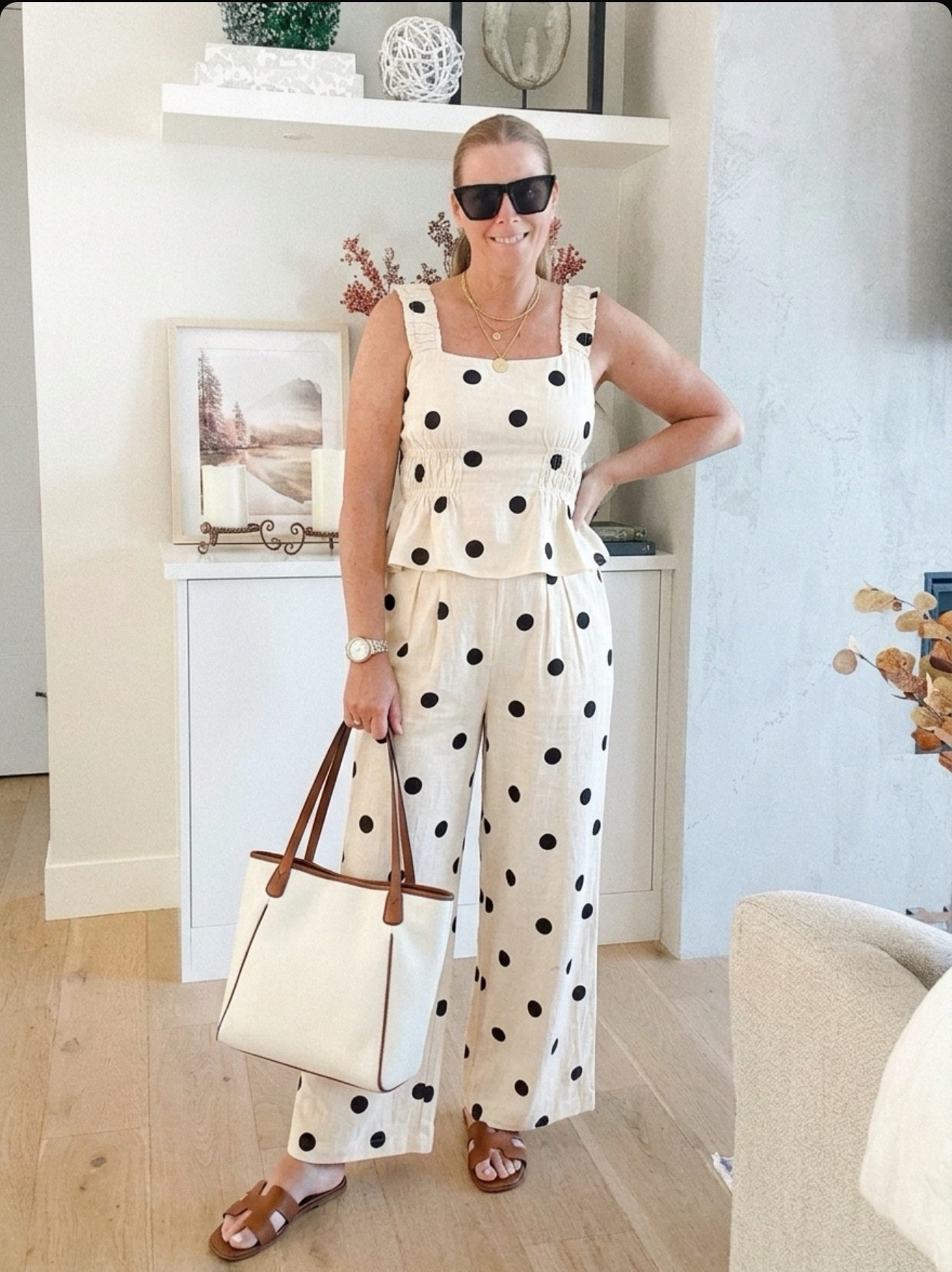 Chic and stylish polka dots 

Linen pants, polka dot outfit, va action outfit, resort wear , elevated casual outfit, 2 piece set, target finds 

#LTKootd #LTKTravel #LTKOver40