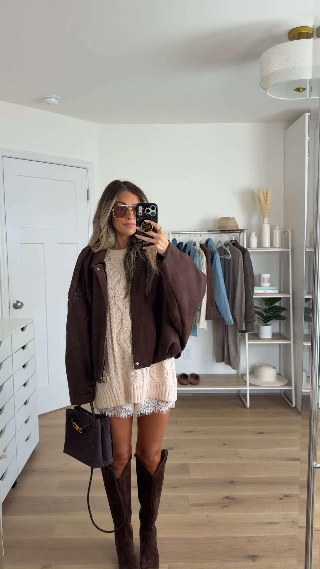 Casual chic amazon fall outfit 
+ brown jacket: small
+ cableknit sweater: small
+ lace shorts: small
+ boots: true to size 

Amazon fashion
Amazon fall outfit
Amazon jacket 
Amazon sweater
Amazon prime day

#LTKootd #LTKSeasonal #LTKPetite