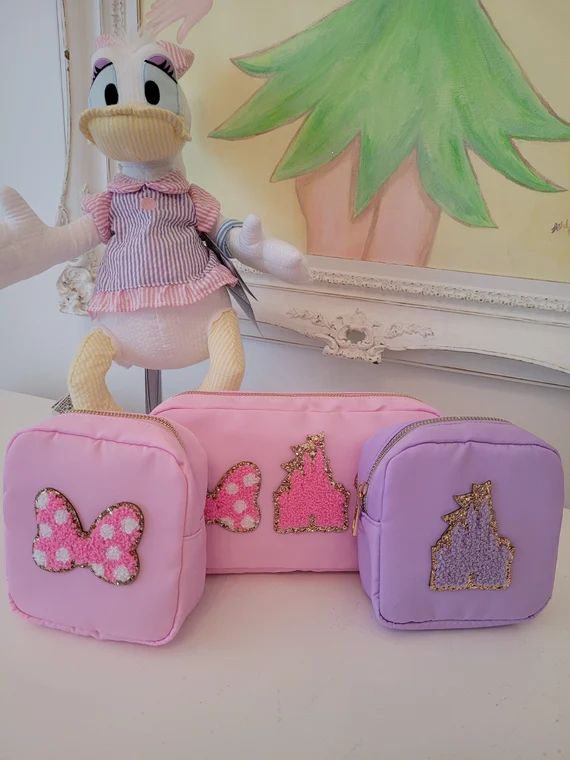 Lilac, Bubble Gum Pink Rainbow Disney Mode cosmetic bags, travel bag, Disney Mode disney bag Tren... | Etsy (US)