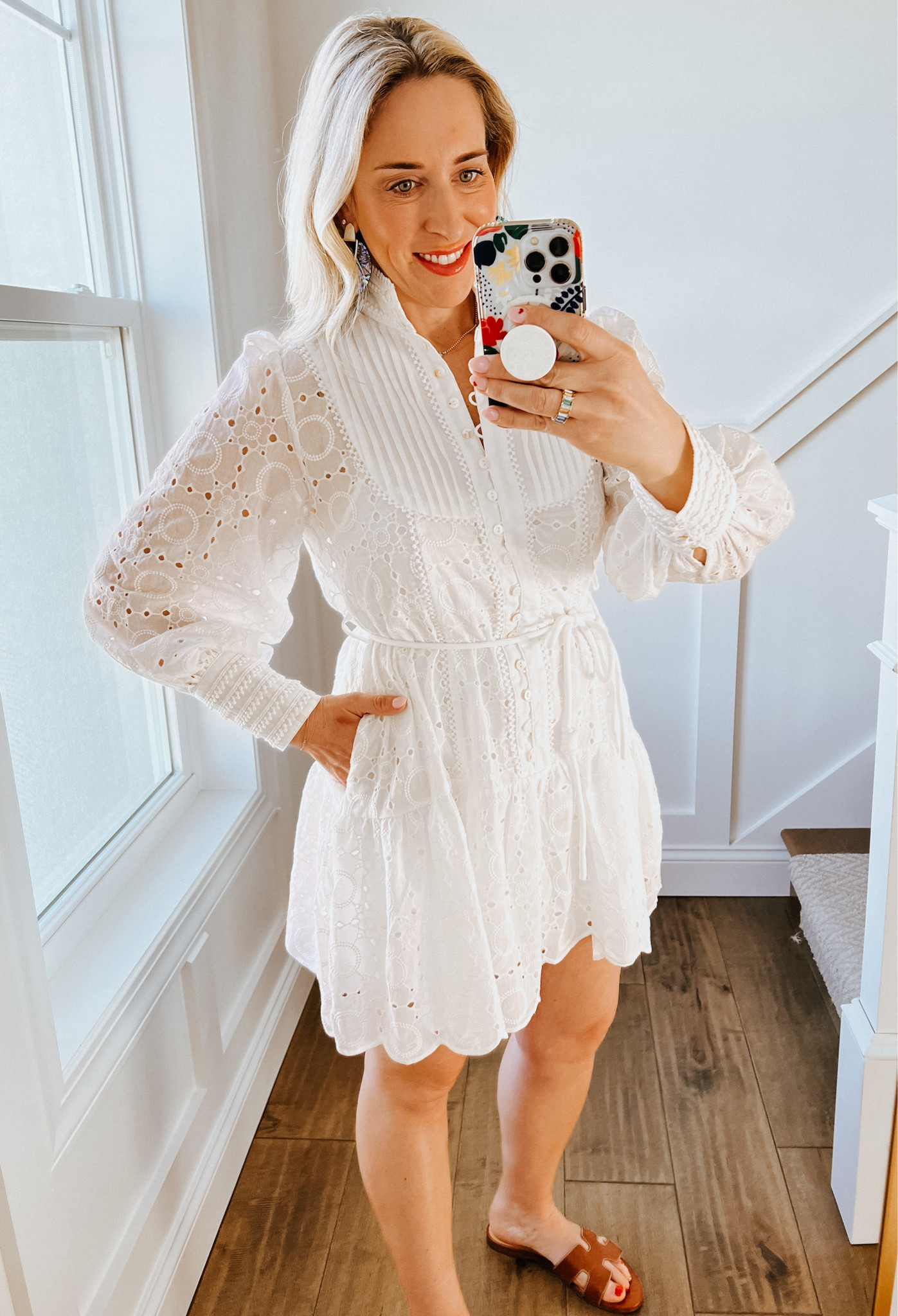 Resort wear 
Vacation outfit
White dress
Eyelet dress
Dress- in my true size M 
Hermes inspired flat sandals 



#LTKfindsunder100 #LTKstyletip #LTKtravel