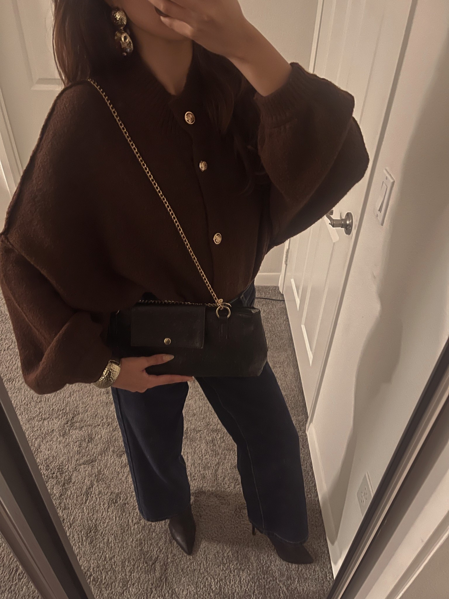 This is one of my Friendsgiving outfits this year 🤎

I used this espresso brown cardigan and turned it into a blouse by tucking it inside my jeans and the rest was history. Linking similar options + dark blue jeans below ✨

#LTKootd #LTKFindsUnder100 #LTKHoliday