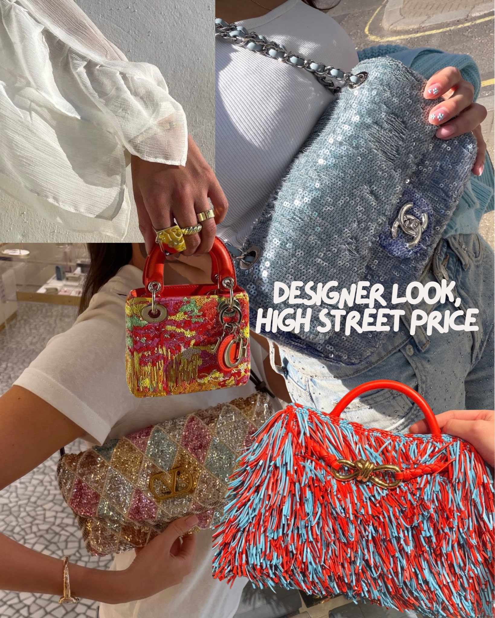 Designer look, high street price.

Designer bags duped for under £200. The Row, Miu Miu, Prada, Gucci, Bottega Veneta… all found on the high street for a fraction of the cost.

#bagdupe #designerdupe #highstreetfinds #bagstyle #fashionfinds

Tags 🏷️
The Row cylinder bag dupe, Miu Miu arcadie dupe, Prada bag dupe ASOS, Gucci Jackie dupe, Bottega Veneta dupe, Miu Miu hobo bag dupe

#LTKuk #LTKeurope #LTKluxury