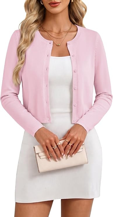 GRACE KARIN Cropped Cardigan Sweaters for Women Cotton Bolero Shrugs for Dresses Summer Fall Fash... | Amazon (US)