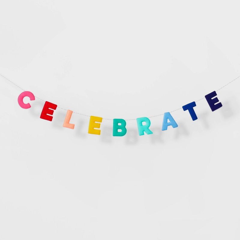 3D Felt Garland "Celebrate" - Spritz™ | Target