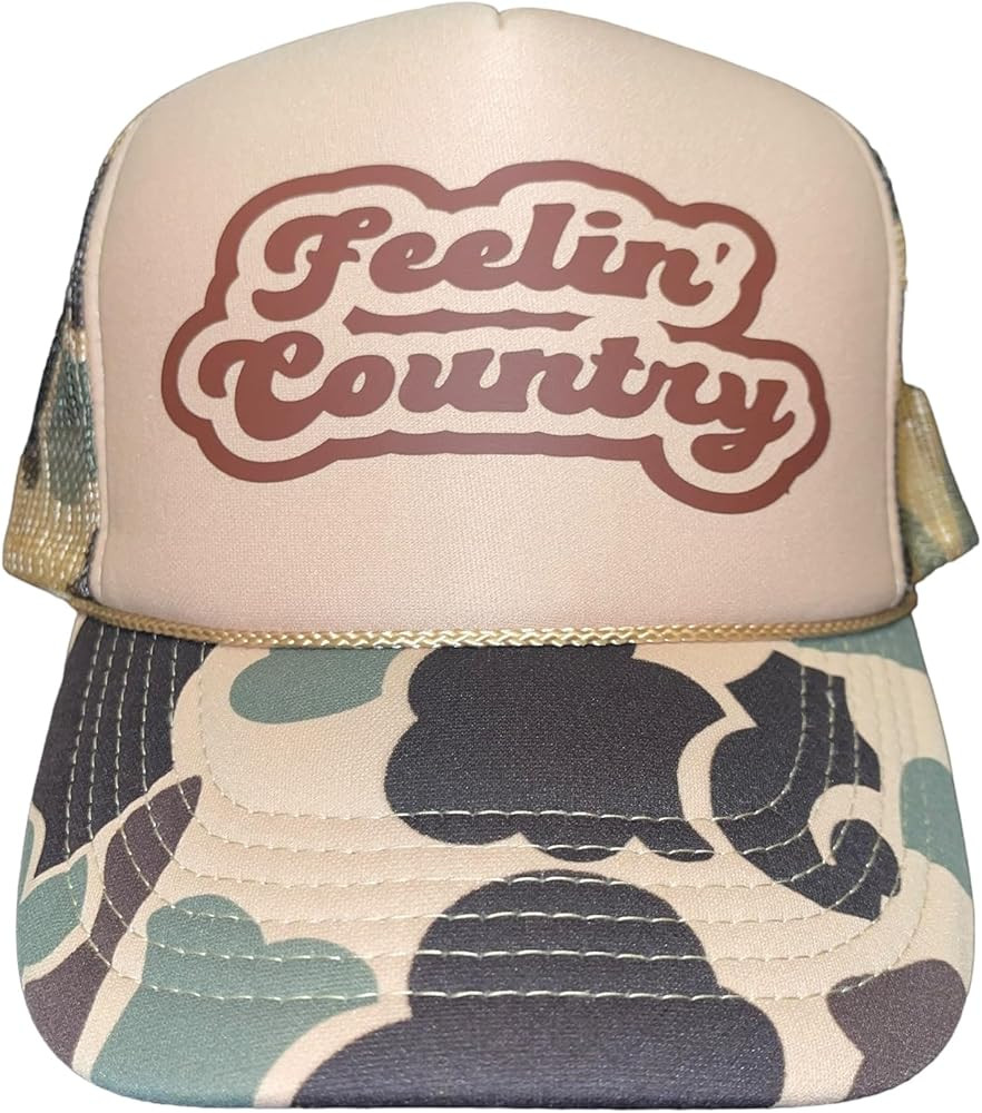 Feelin' Country Camo Trucker Hat, Camo Trucker Hat, Women's Trucker Hats, Popular Trucker Hats, T... | Amazon (US)