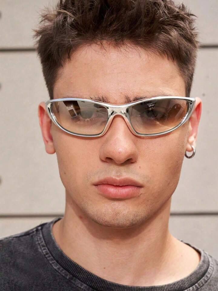1pc Y2K Fashion Oval Small Frame Fashion Glasses, Casual And Versatile, Suitable For Men's Fashio... | SHEIN
