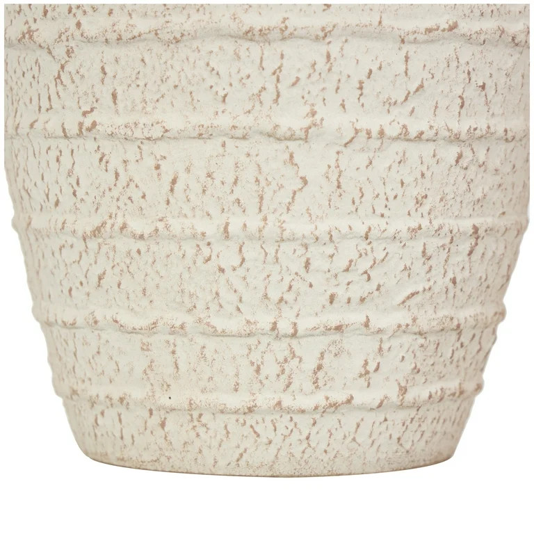 DecMode 11", 9"H Textured Cream Ceramic Vase with Handles and Terracotta Accents, Set of 2 | Walmart (US)