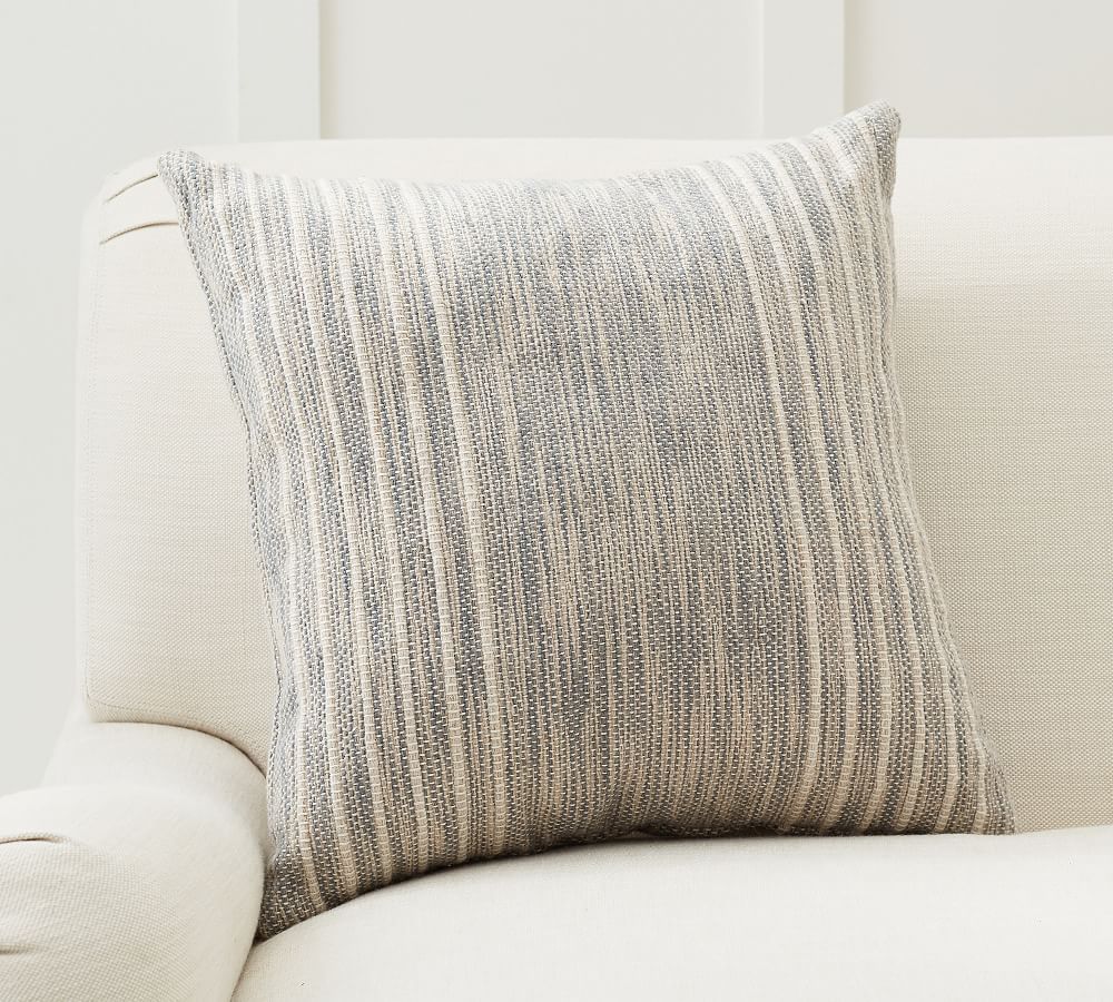 Liam Eco-Friendly Indoor/Outdoor Pillow, 20 x 20"", Mineral Blue | Pottery Barn (US)