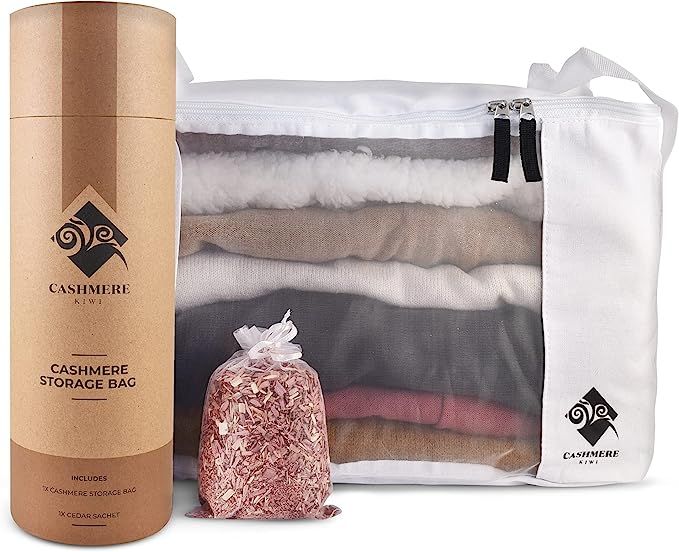 Sweater Storage Bag | with Cedar Moth Protection | Breathable & Washable Cotton Bag | for Clothes... | Amazon (US)