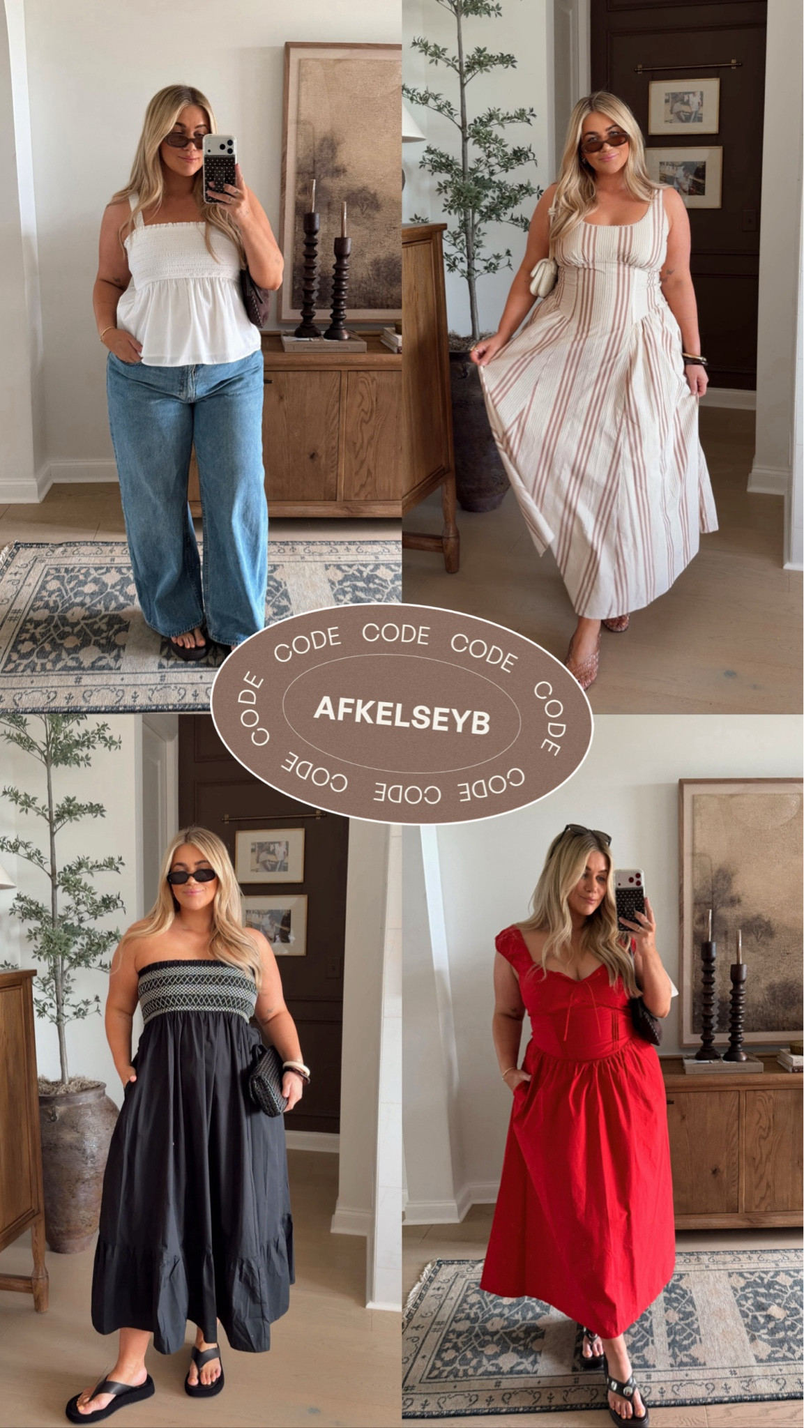 @abercrombie sale!! Some of my faves are on sale plus my code ‘AFKELSEYB’ 🤍

All dresses- large 
White top- large 
Jeans- these were 34 postpartum

#LTKootd #LTKSaleAlert #LTKMidsize
