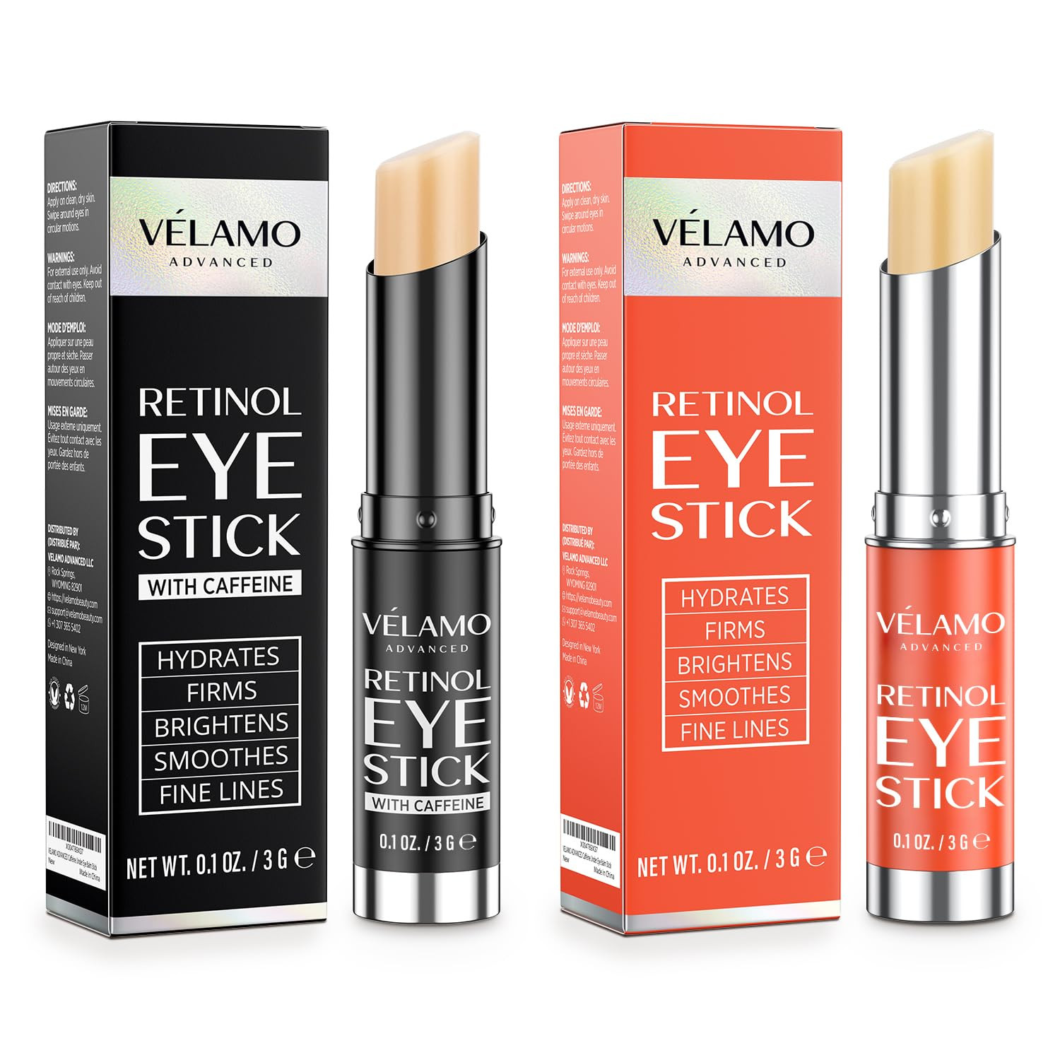VELAMO ADVANCED Retinol Eye Stick Duo: Energizing & Renewing Under Eye Balms for Dark Circles, Pu... | Amazon (US)