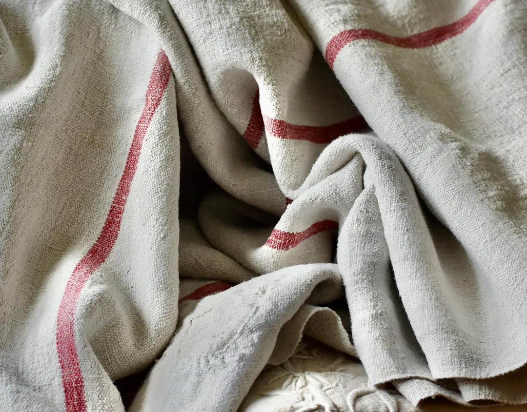 Old Lovely Rustic Grain Sack Harvest Cloth for Your Rustic Table or Art - Etsy | Etsy (US)