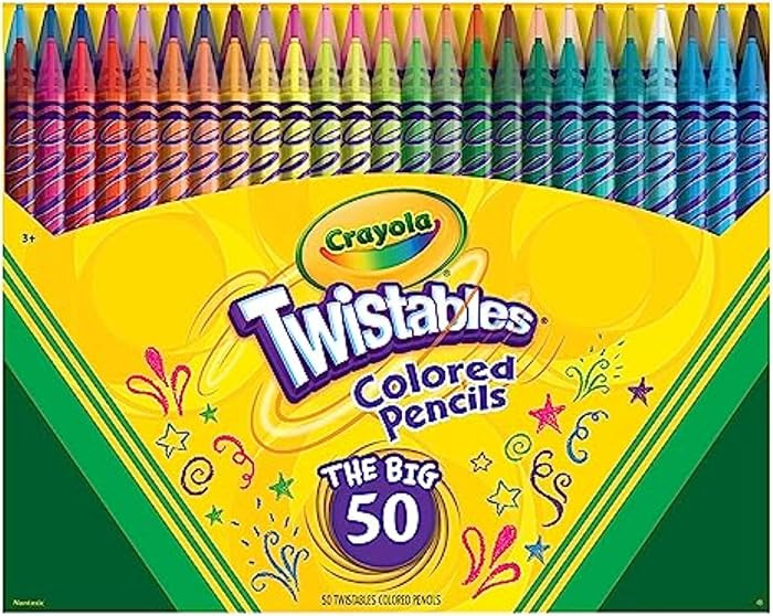 Crayola Twistables Colored Pencil Set (50ct), Stocking Stuffer for Kids & Teens, No Sharpen Color... | Amazon (US)