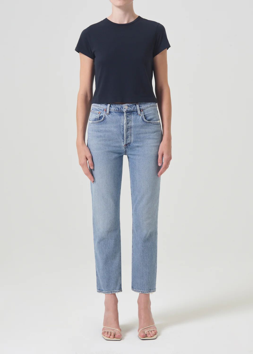 Riley High Rise Straight Crop (Stretch) in Hassle | AGOLDE