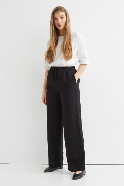 Wide-leg Linen-blend Pants | H&M (US + CA)
