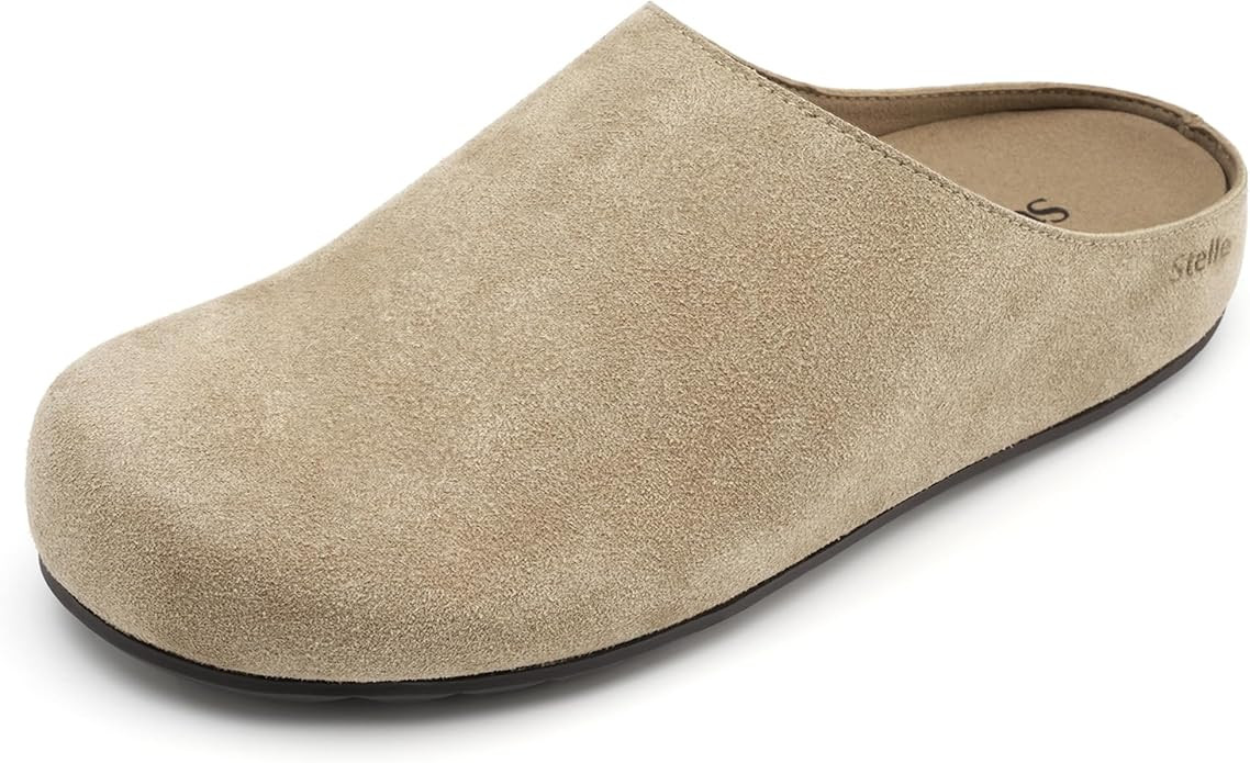 Stelle Clogs Women Mens Arch Support Suede Soft Cork Footbed Sandals Potato Shoes Slip on Home Sl... | Amazon (US)