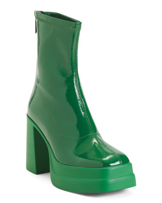Patent Leather Double Stack Platform Boots | TJ Maxx