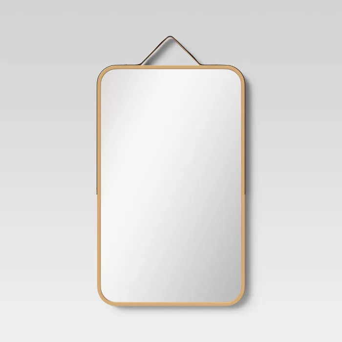16" x 26" Rectangular Strap Wall Mirror Brass - Threshold™ | Target