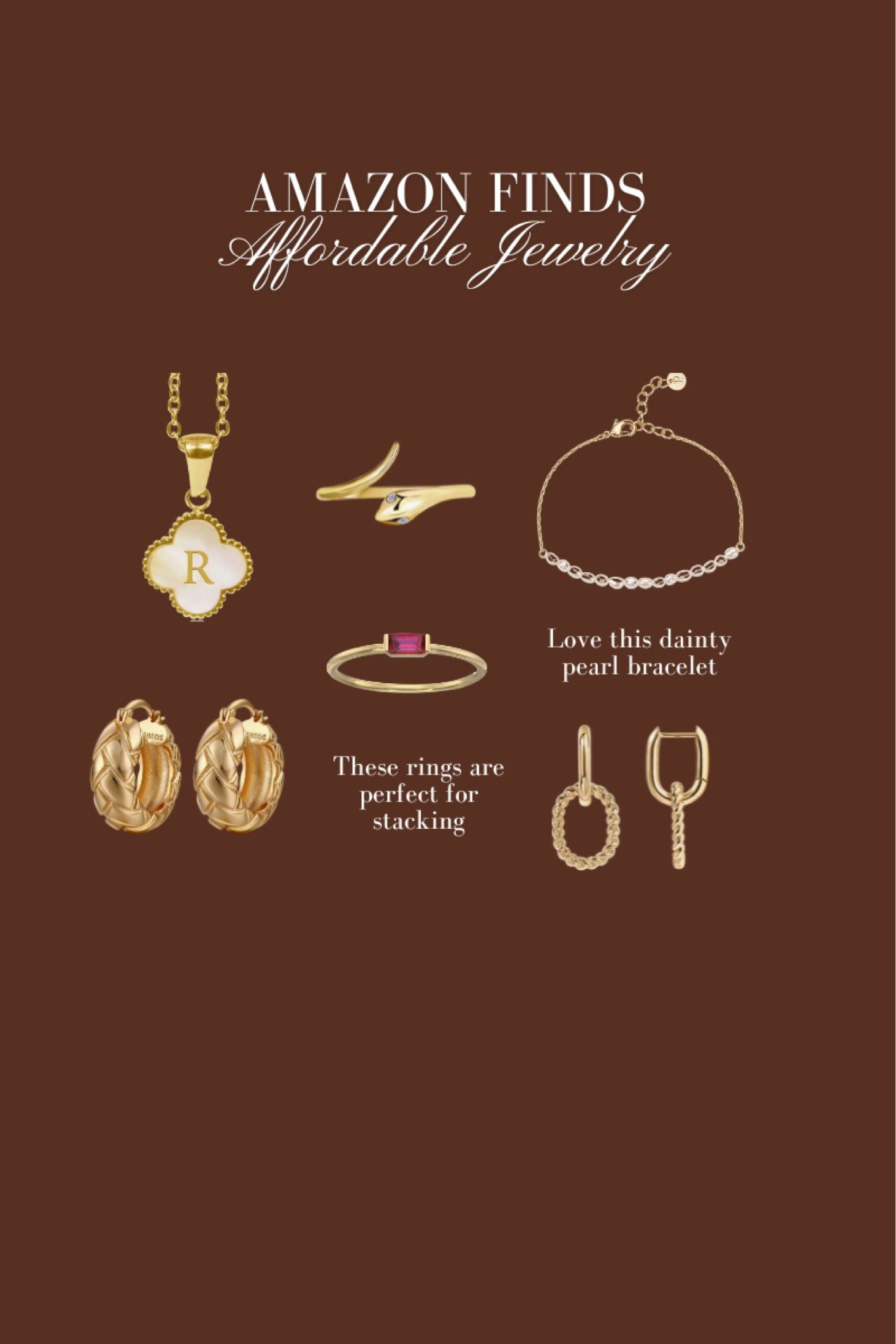 Affordable everyday jewelry from #Amazon ❤️ These pieces are dainty and go with any outfit. #AmazonFinds #GoldJewelry #SummerStyle #SummerFashion 

#LTKstyletip #LTKFind #LTKunder50