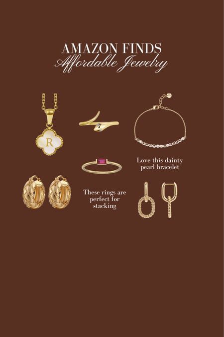 Affordable everyday jewelry from #Amazon ❤️ These pieces are dainty and go with any outfit. #AmazonFinds #GoldJewelry #SummerStyle #SummerFashion 

#LTKstyletip #LTKFind #LTKunder50