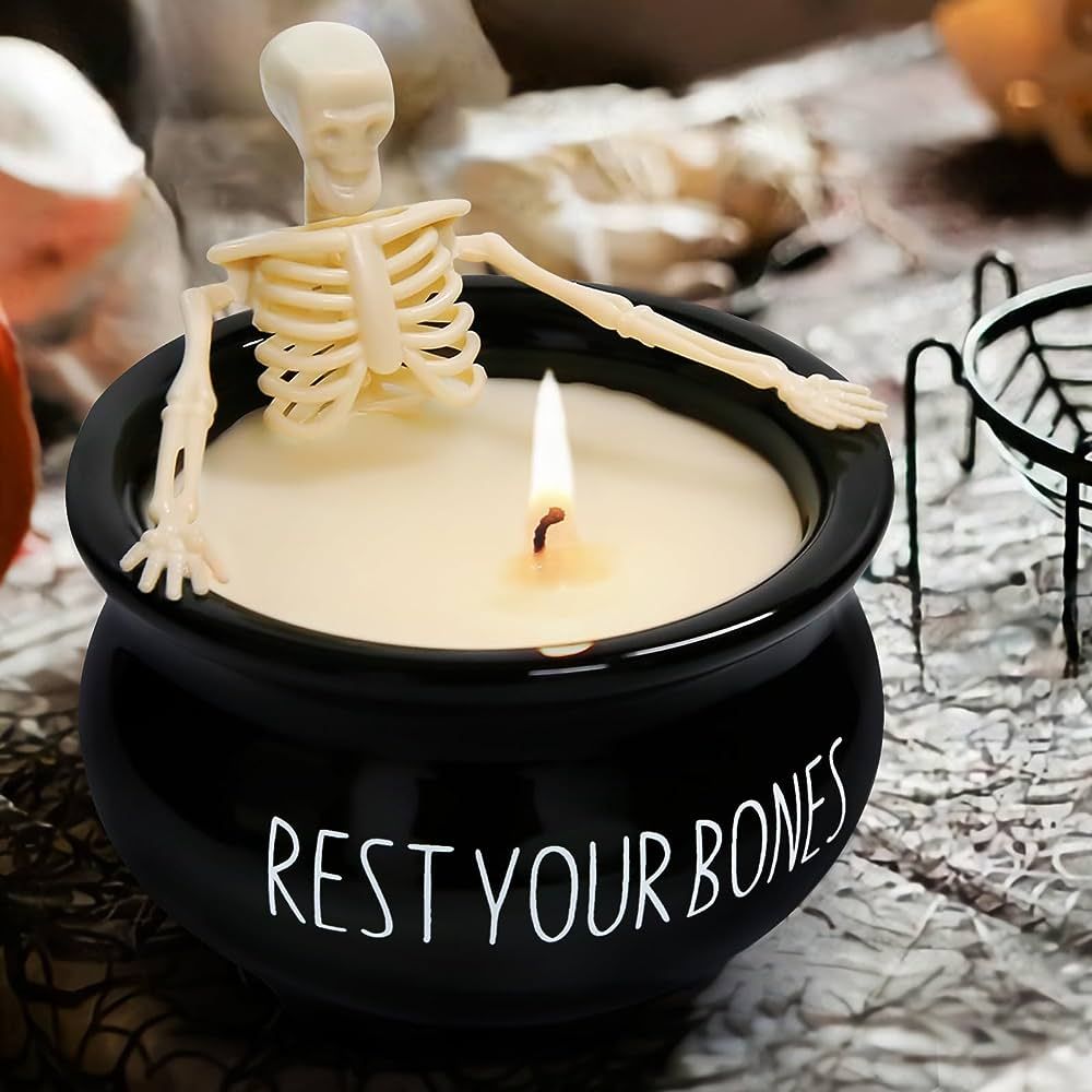 Halloween Decorations - Halloween Decor - Halloween Skeleton Candles - Vintage Farmhouse Gothic D... | Amazon (US)