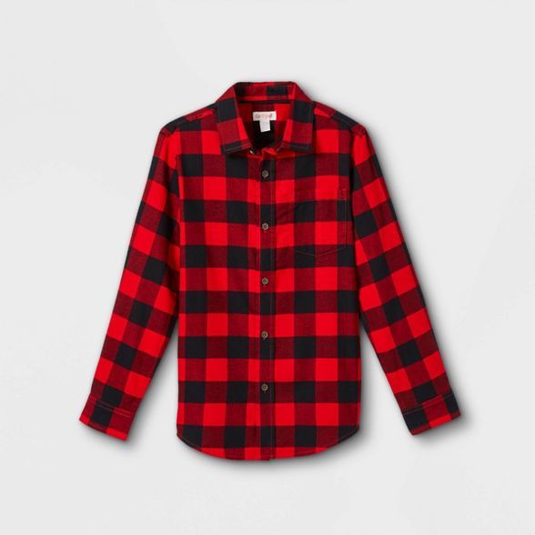 Boys' Flannel Button-Down Long Sleeve Shirt - Cat & Jack™ | Target