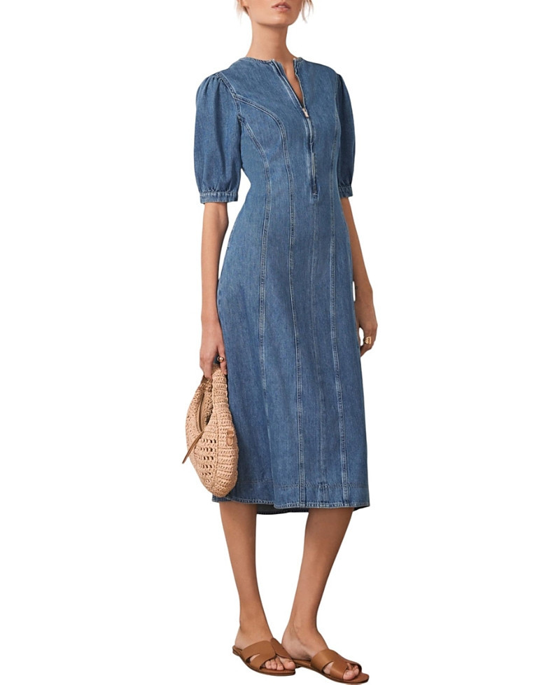 Mint Velvet Women's Denim Zip Midi Dress | Bloomingdale's (US)