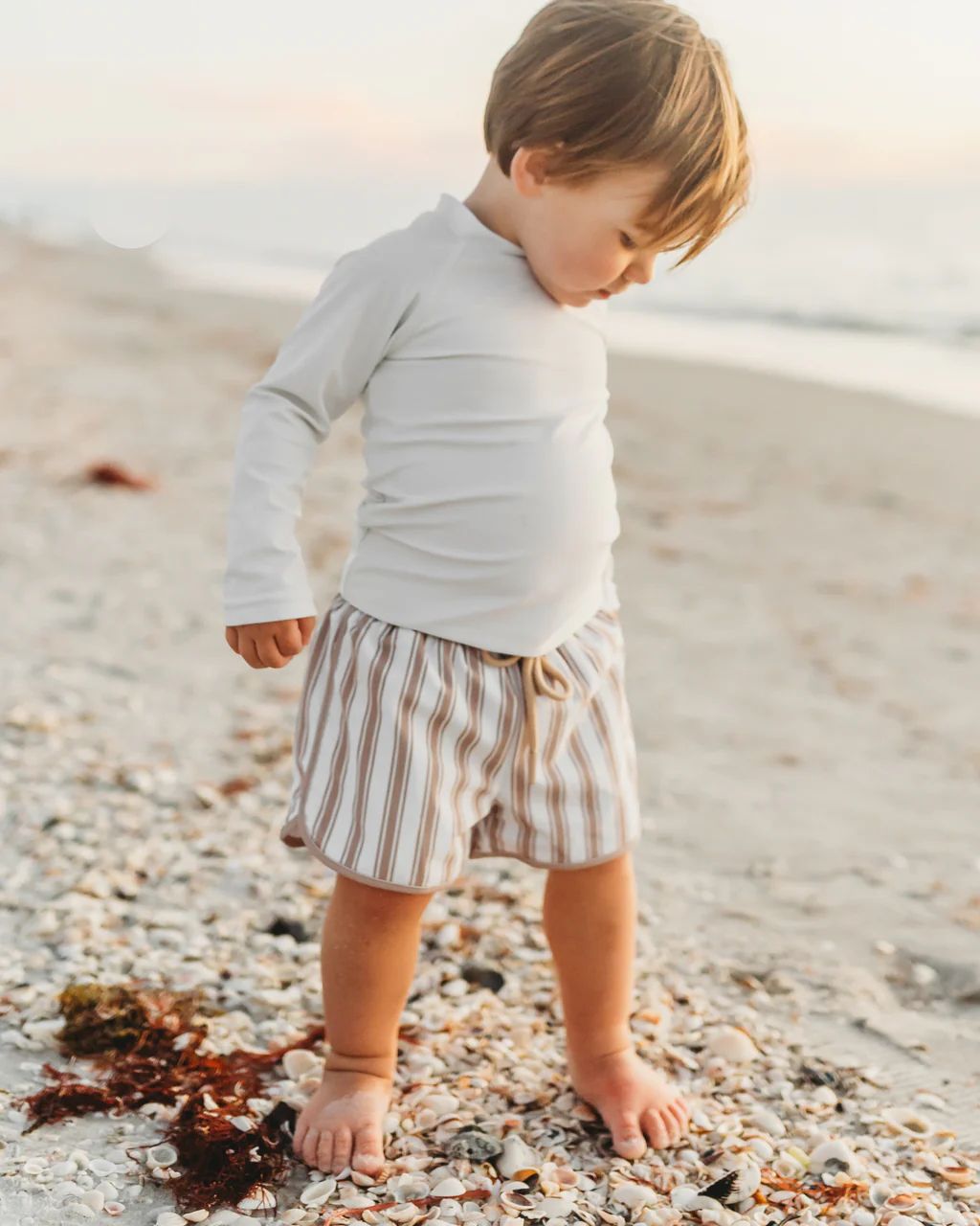 Board Shorts (ash stripe) | INDIE BLUE