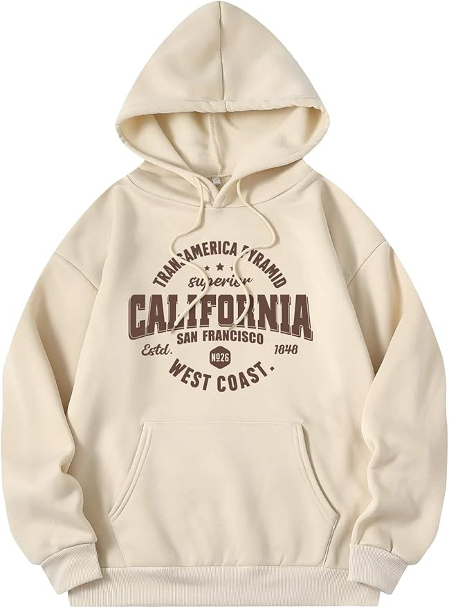 SOLY HUX Women Casual Fashion California Hoodie Los Angeles Pullover Drawstring Graphic Sweatshir... | Amazon (US)