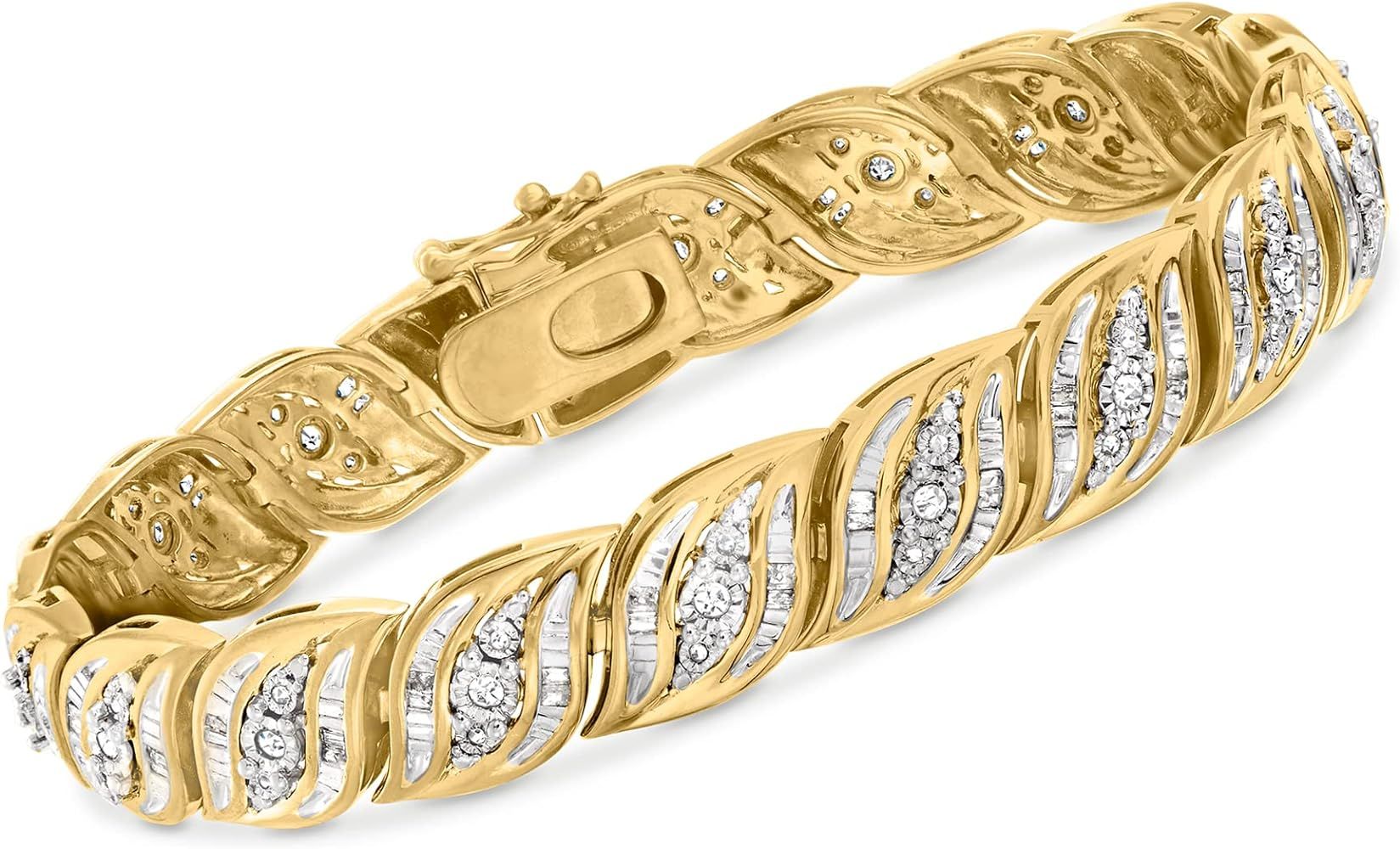 Ross-Simons 1.00 ct. t.w. Diamond Bracelet in 18kt Gold Over Sterling | Amazon (US)