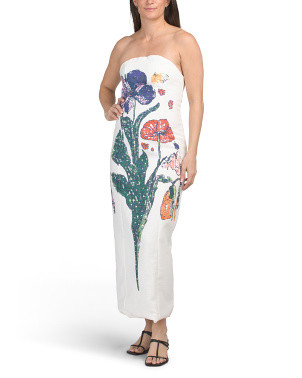 Strapless Beaded Print Floral Dress | Midi Dresses | Marshalls | Marshalls