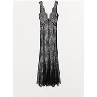 Zara - Long Lace Slip Dress - Black - S - Woman | Zara US