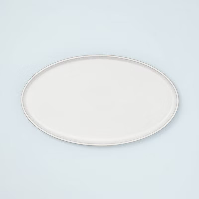 Modern Rim Stoneware Serving Tray Sour Cream - Hearth & Hand™ with Magnolia | Target
