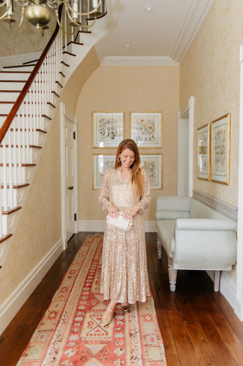 Gold Anne Sequin Maxi Dress | Sail to Sable