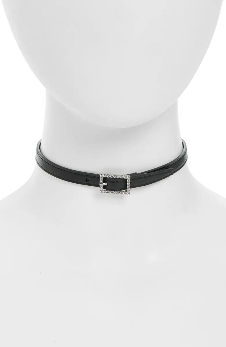 Saint Laurent Crystak Buckle Choker Necklace | Nordstrom | Nordstrom