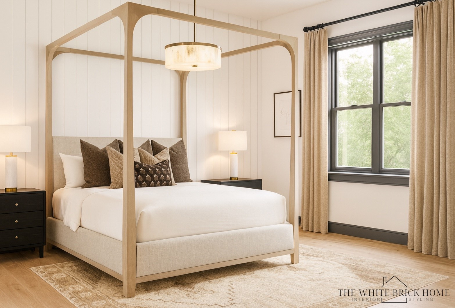 This canopy bed has clean lines and timeless design, and it will become the focal point of any bedroom design. Pair it with a rich brown rug for some added warmth. 
🖤🖤
Bed, bedroom, bedroom design, bedroom ideas, bedroom decor, canopy bed, drapes, chandelier, area rug, rug, table lamp, bedroom chandelier, bedroom decor ideas, primary bedroom, bedroom furniture, neutral bedroom, Etsy, pottery barn, crate and barrel 


#LTKStyleTip #LTKHome #LTKSaleAlert