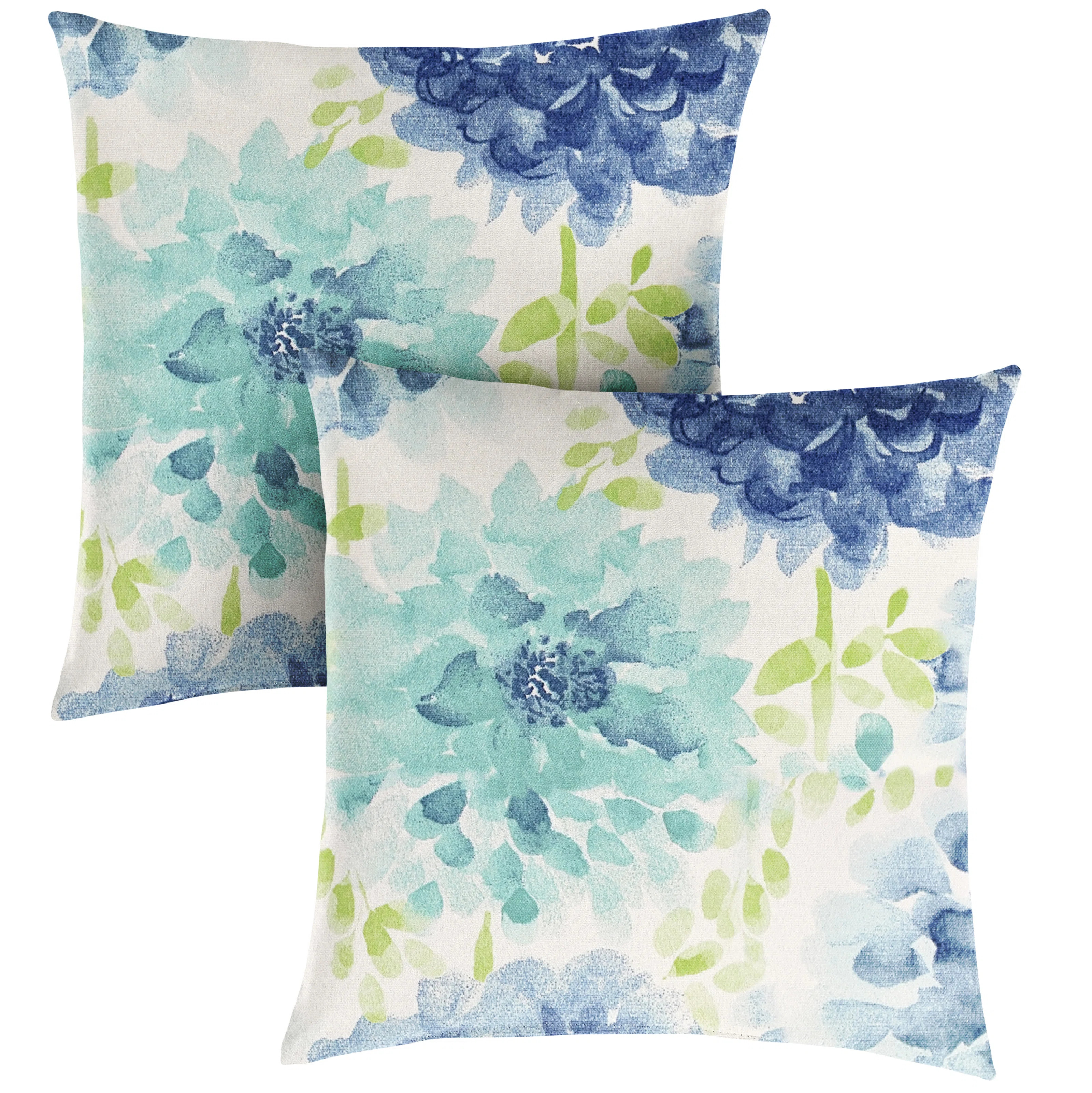 Mozaic Company Gardenia Seaglass Outdoor/Indoor Square Pillow Set Of Two & Reviews | Wayfair | Wayfair North America