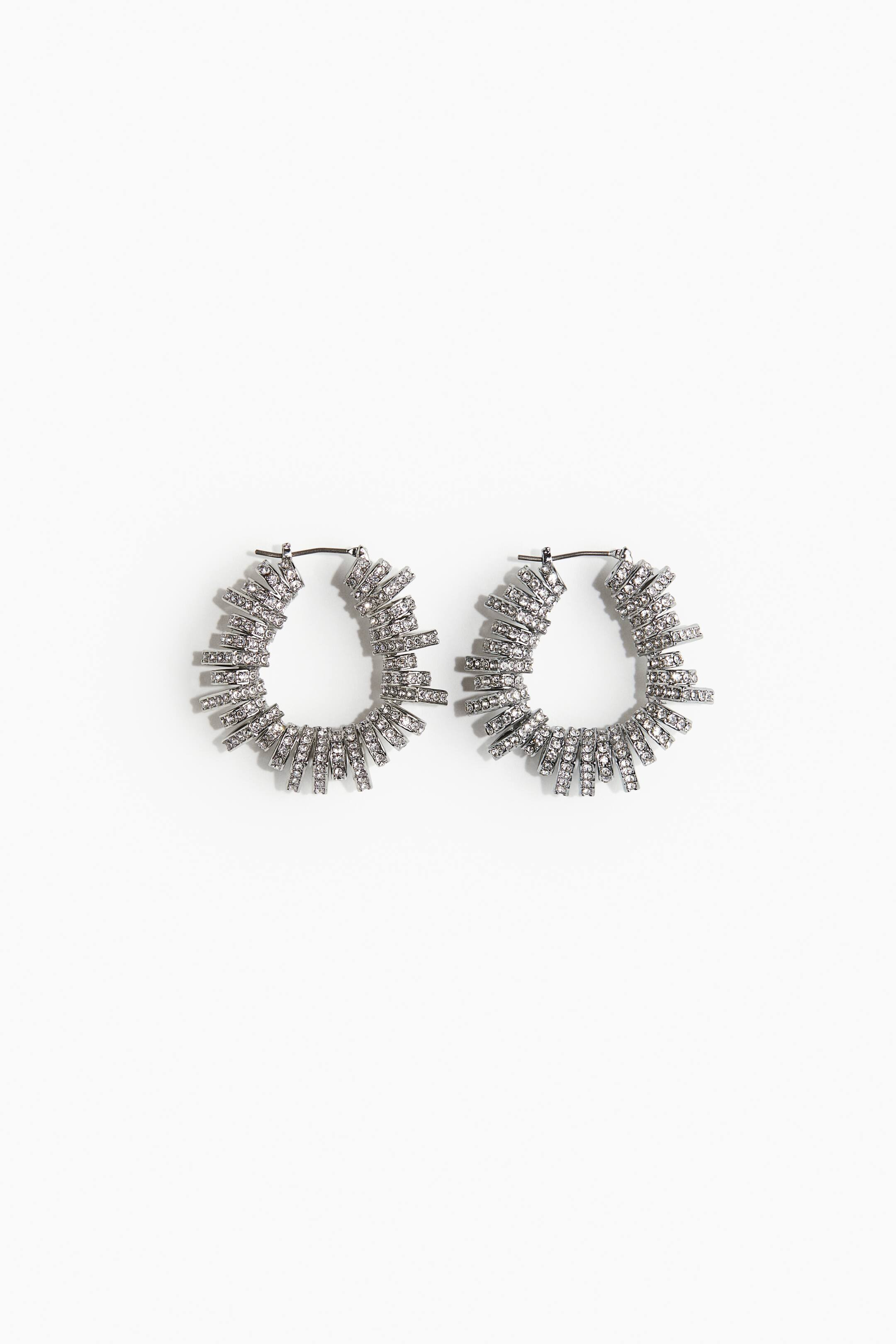 Rhinestone-Ornament Hoop Earrings | H&M (US + CA)