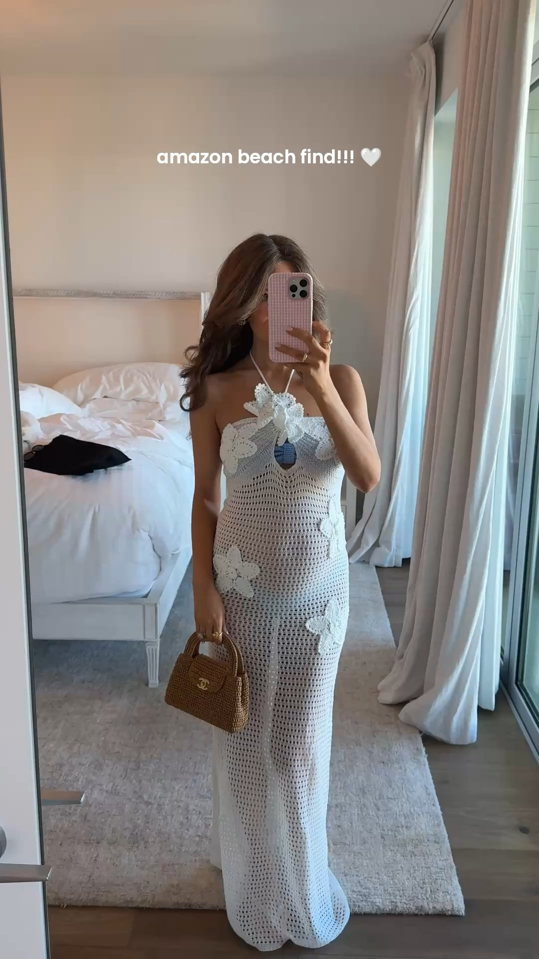 Ordered a size small in this crochet cover up dress from Amazon. It is stretchy so it fit my pregnant belly haha 🤍

#amazonfind #amazonmusthave #resortwear 

#LTKSeasonal #LTKTravel #LTKootd