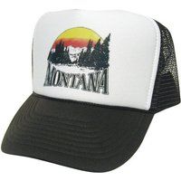 Montana Trucker Hat Mesh Vintage Snapback Black | Etsy (US)