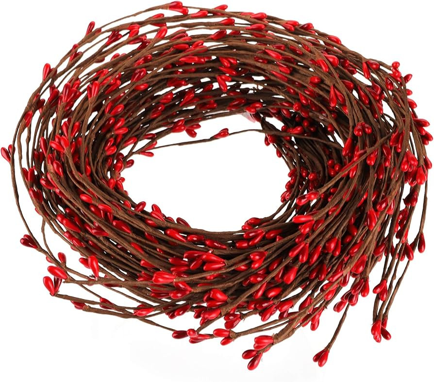 Hedume 128 Feet 60 Packs Red Pip Berry Garland, Ply Pip Berry Garland for Christmas Craft Decor o... | Amazon (US)
