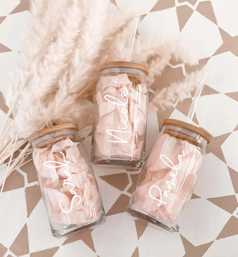 Personalized Iced Coffee Cup Glass Can Soda Cup With Lid and | Etsy | Etsy (US)