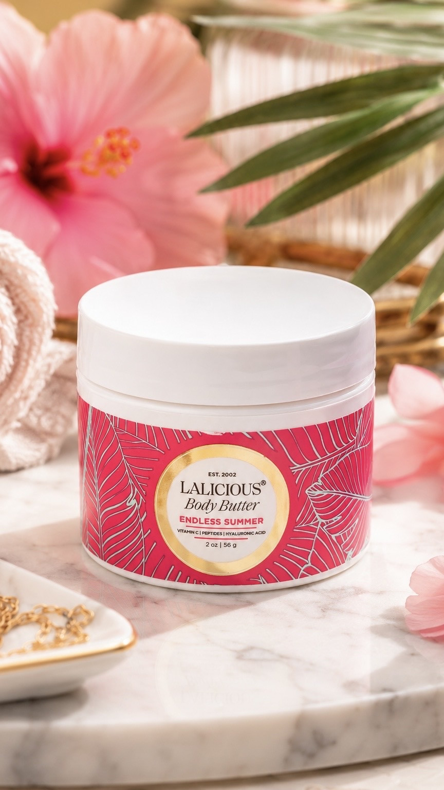 LALICIOUS Endless Summer Body Butter is a rich, creamy body moisturizer made with vitamin C, peptides and hyaluronic acid to leave skin feeling soft, smooth and deeply moisturized. The indulgent texture melts into the skin beautifully, while the warm Endless Summer scent makes it perfect for post-shower hydration, dry-feeling areas and an elevated everyday body-care routine. I’m linking this body butter along with more LALICIOUS favorites, including body scrubs, body oils and coordinating cosmetic bags for a complete self-care setup. Nirvana the Shih Tzu 💋 Nirvana Approved

#LTKBeauty #LTKselfcare #LTKdayinmylife