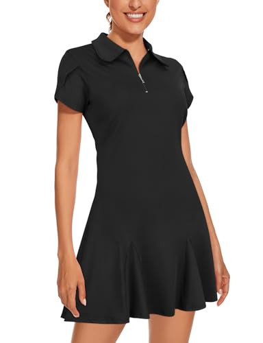 LURANEE Athletic Dress for Women Petal Short Sleeve Tennis Dresses with Shorts and Pockets Flowy ... | Amazon (US)