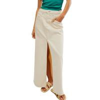 FREE PEOPLE Come As You Are Denim Maxi Skirt - White | Very (UK)