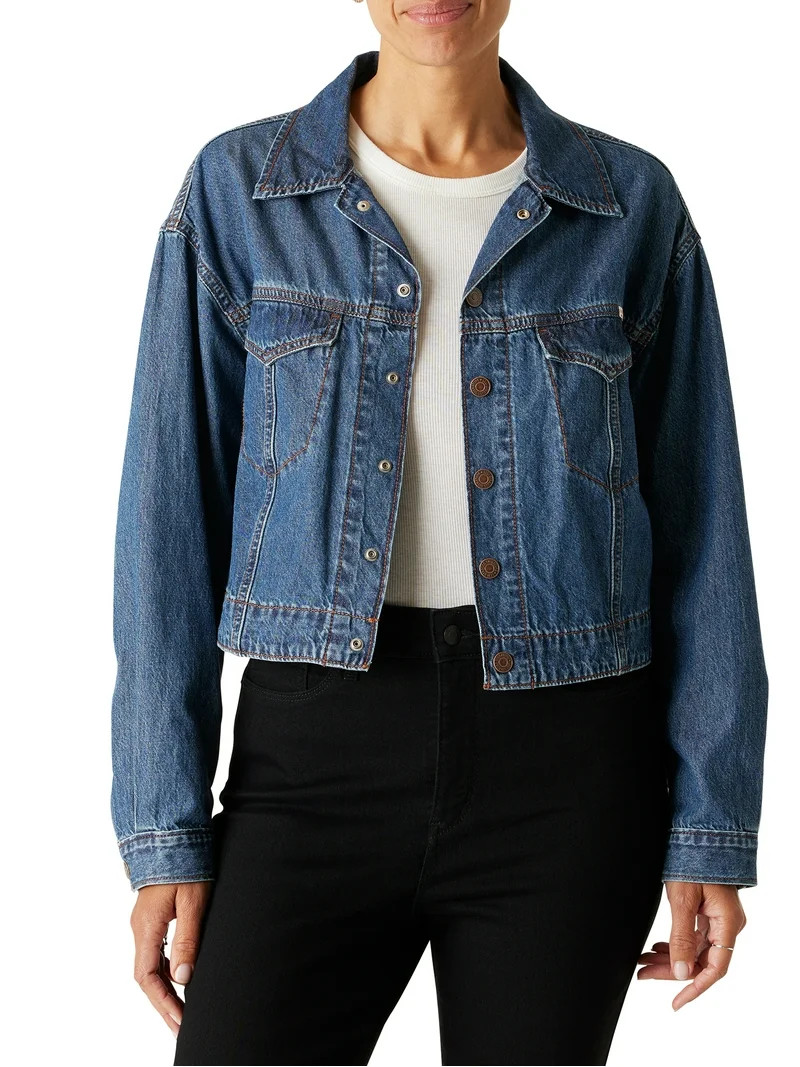 Levi Strauss Signature Women’s and Women’s Plus Way Out West Vintage Easy Trucker Denim Jacke... | Walmart (US)