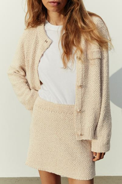 Glittery textured-knit skirt | H&M (UK, MY, IN, SG, PH, TW, HK)
