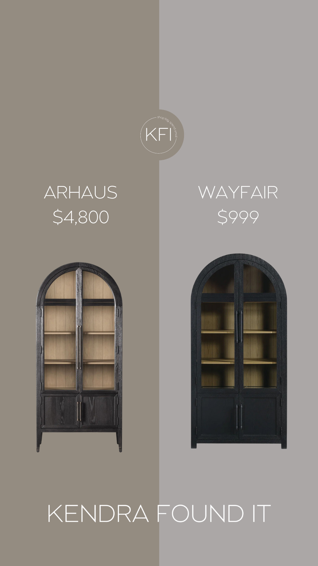 If you’ve been eyeing the Arhaus Hattie cabinet but not the $4,800 price tag, this Arhaus Hattie cabinet dupe is the one to see. This Wayfair version gives you the same arched silhouette, moody wood tone, and that elevated, designer look for under $1,000. It has that timeless, European-inspired feel that works in a dining room, living space, or even as a statement storage piece. Such a good example of how you can get the high-end look without the high-end price. Linked both here. 

 #LTKHome #LTKSaleAlert